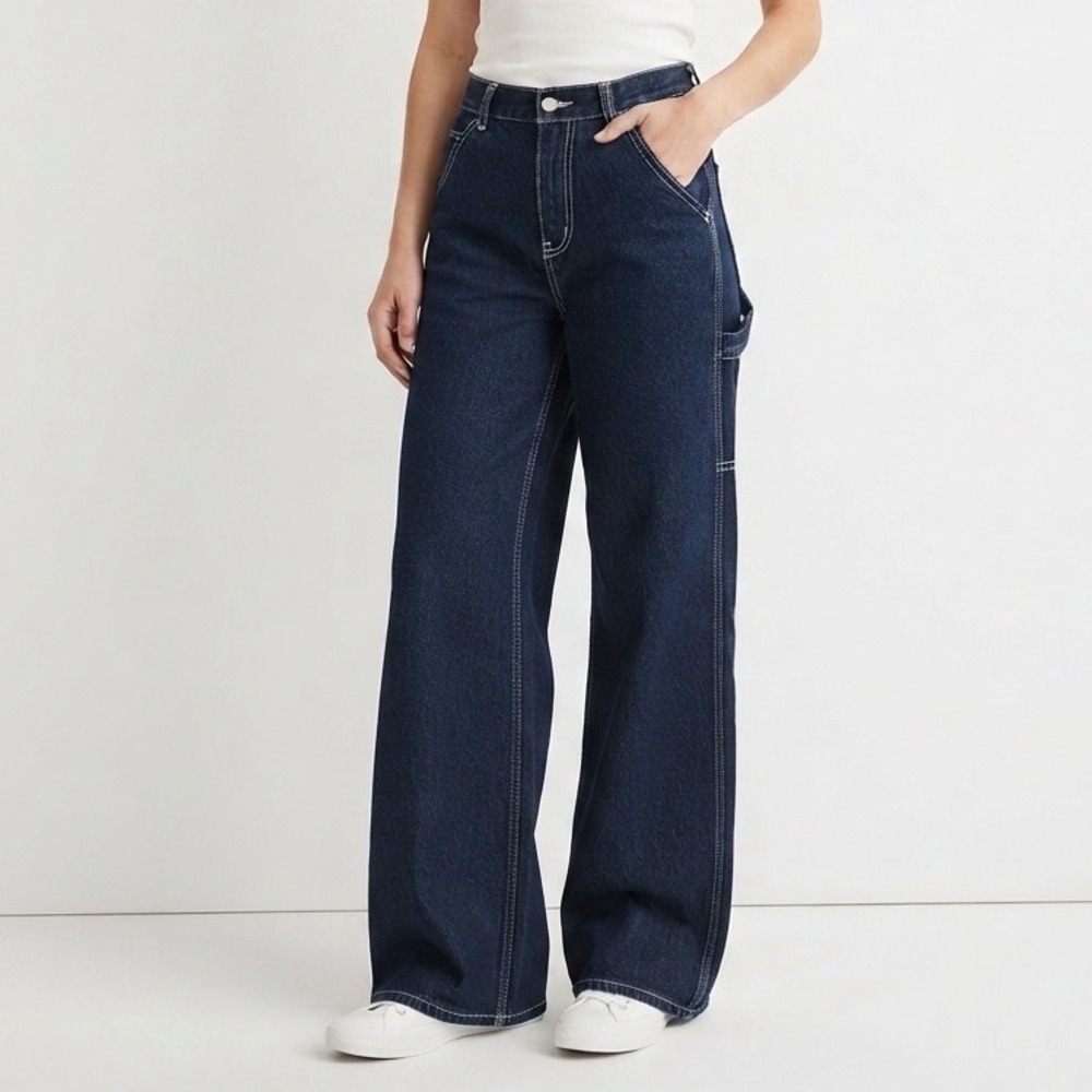 J. Galt Shanghai Carpenter Jeans Dark Wash Yellow Rat Bastard Size Small